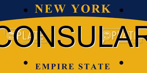 CONSULAR New York License Plate