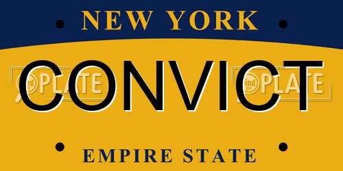 CONVICT New York License Plate