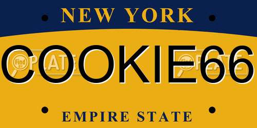 COOKIE66 New York License Plate