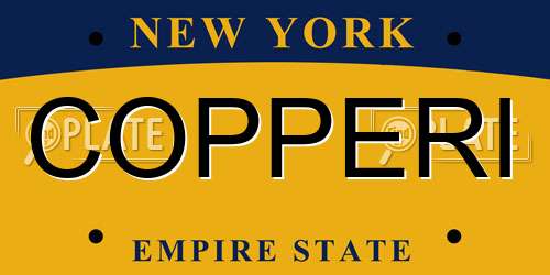 COPPERI New York License Plate