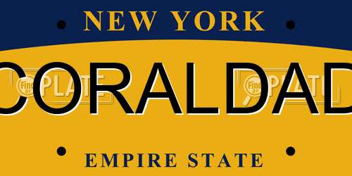 CORALDAD New York License Plate