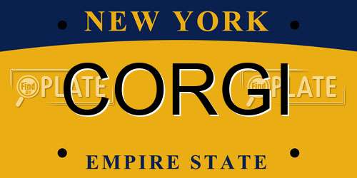 CORGI New York License Plate