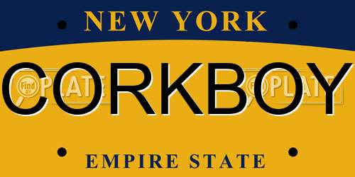 CORKBOY New York License Plate