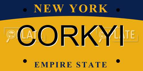 CORKYI New York License Plate
