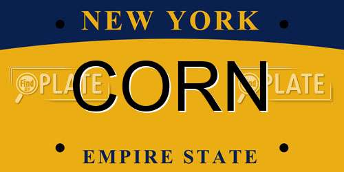 CORN New York License Plate