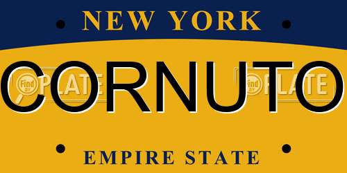 CORNUTO New York License Plate