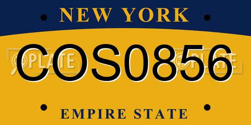 COS0856 New York License Plate