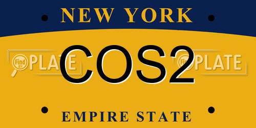 COS2 New York License Plate