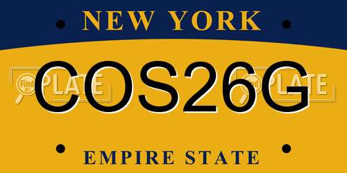 COS26G New York License Plate