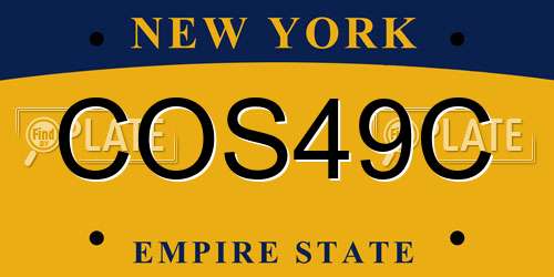 COS49C New York License Plate