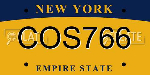COS766 New York License Plate