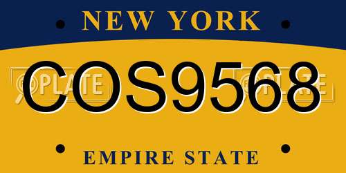 COS9568 New York License Plate