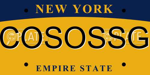 COSOSSG New York License Plate