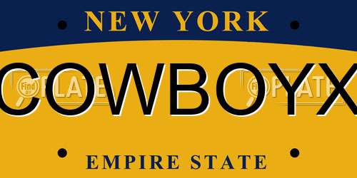 COWBOYX New York License Plate