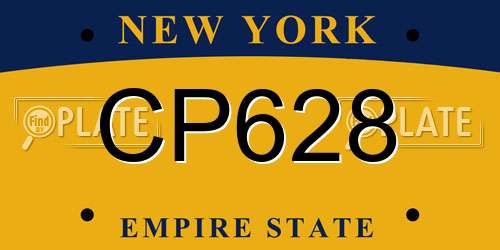 CP628 New York License Plate