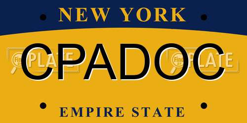 CPADOC New York License Plate