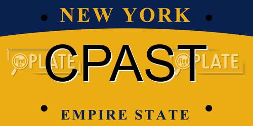 CPAST New York License Plate