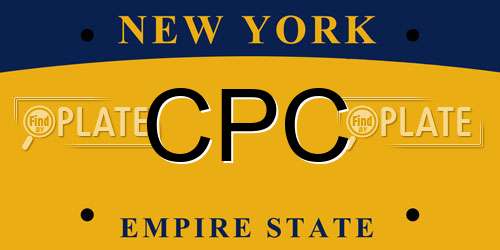 CPC New York License Plate