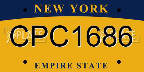 CPC1686 New York License Plate