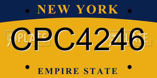 CPC4246 New York License Plate