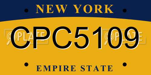 CPC5109 New York License Plate
