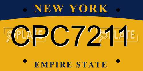 CPC7211 New York License Plate