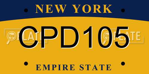 CPD105 New York License Plate