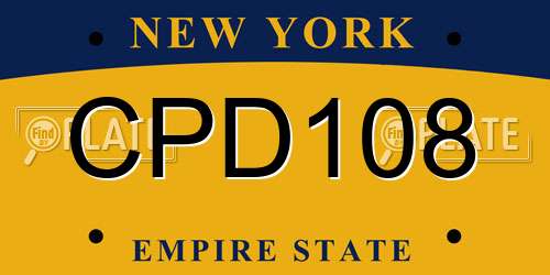 CPD108 New York License Plate