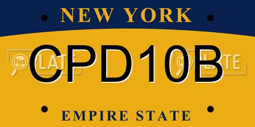 CPD10B New York License Plate