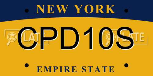 CPD10S New York License Plate