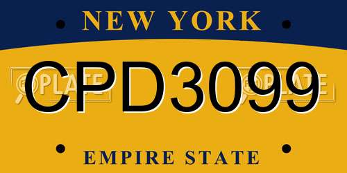 CPD3099 New York License Plate