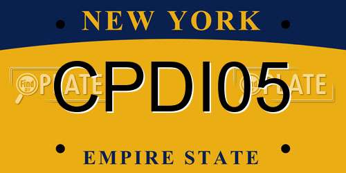 CPDI05 New York License Plate