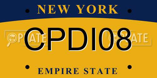 CPDI08 New York License Plate
