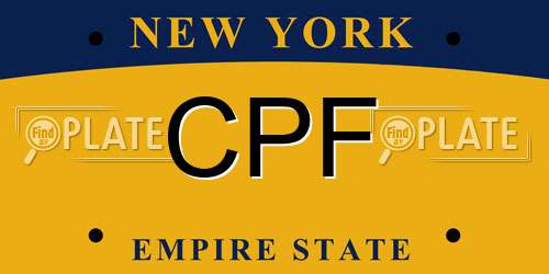 CPF New York License Plate