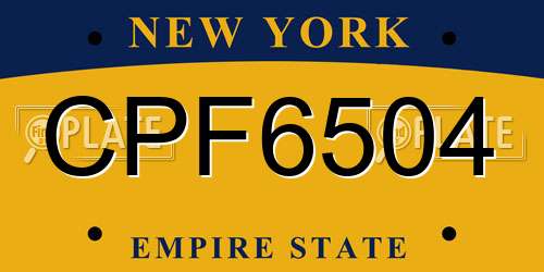 CPF6504 New York License Plate