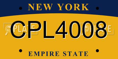 CPL4008 New York License Plate