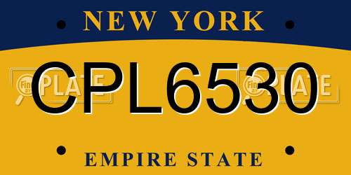 CPL6530 New York License Plate
