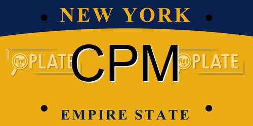 CPM New York License Plate