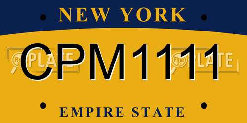 CPM1111 New York License Plate