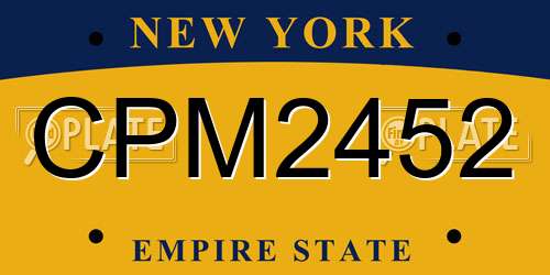 CPM2452 New York License Plate