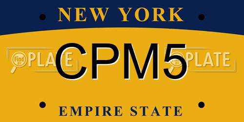 CPM5 New York License Plate