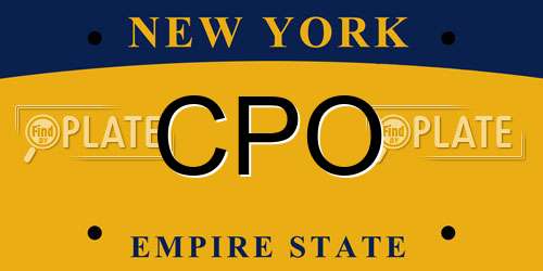 CPO New York License Plate
