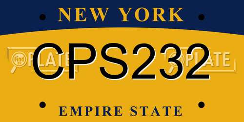 CPS232 New York License Plate