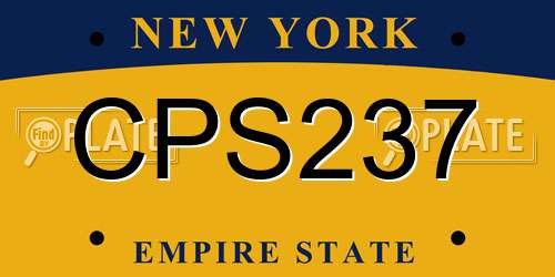 CPS237 New York License Plate