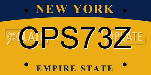 CPS73Z New York License Plate