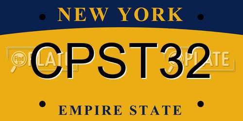 CPST32 New York License Plate