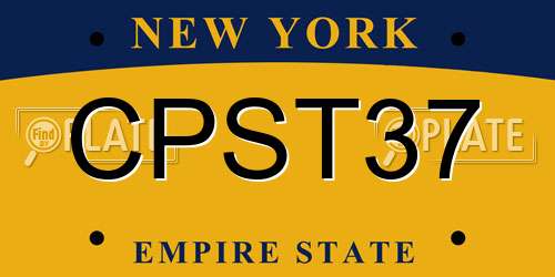 CPST37 New York License Plate