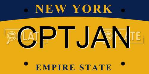 CPTJAN New York License Plate