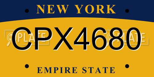 CPX4680 New York License Plate