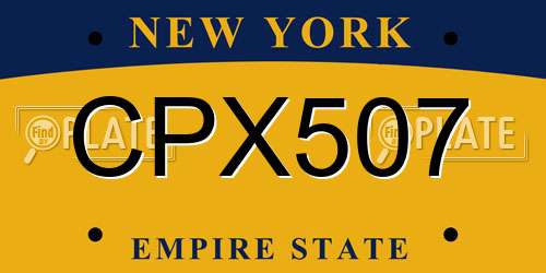 CPX507 New York License Plate
